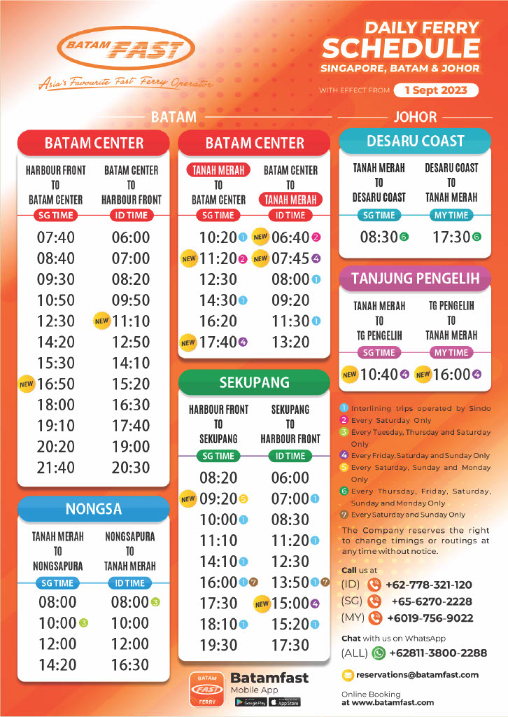 Batam Fast Ferry Schedule
