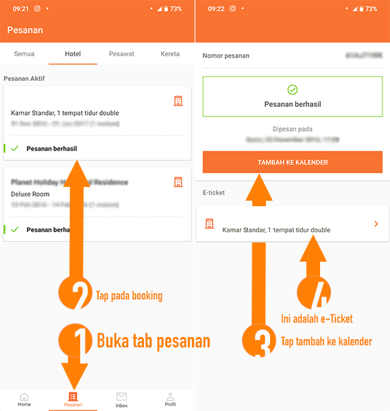 Membuat reminder di aplikasi Pegipegi